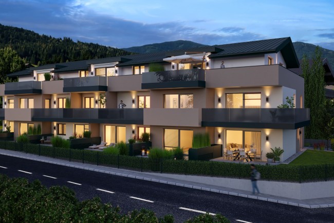 Visualisierung Mehrfamilienwohnhaus heimatraum in Flachau 